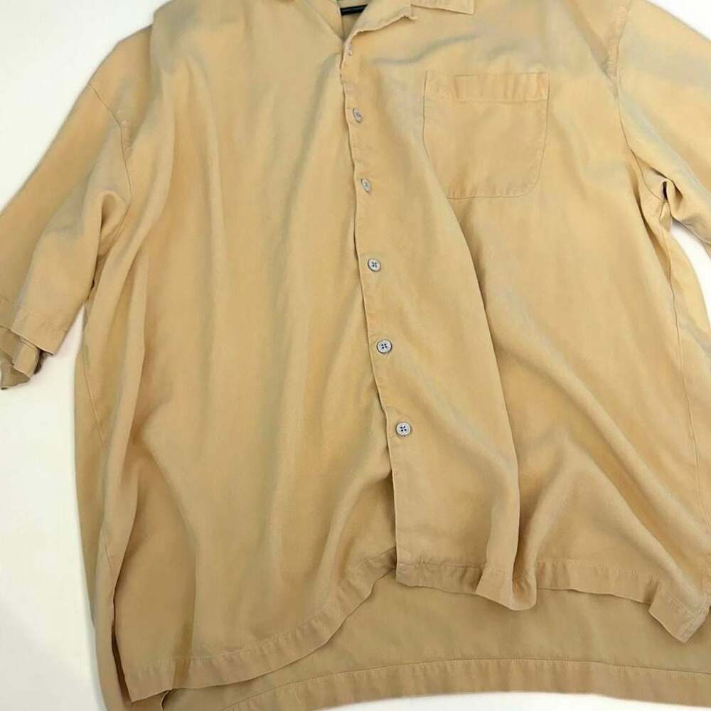 Tommy Bahama Silk Resort Shirt XXL Yellow Button Up